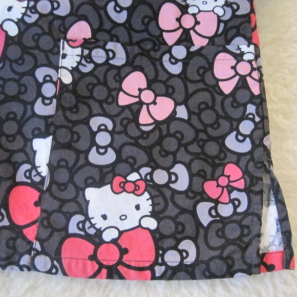 Hello Kitty Mock Wrap Scrub Top - Picture 4 of 7